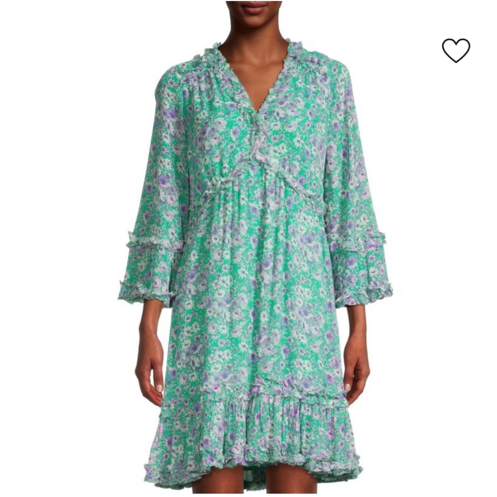 Kobi Halperin Everly Floral Ruffle Minidress dress, size L